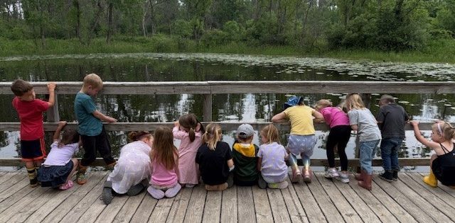 kids on dock