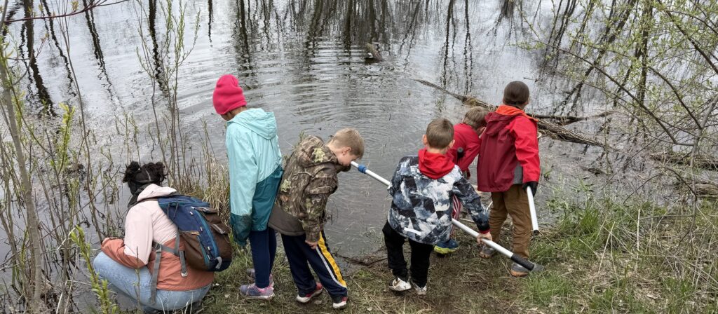 Kids at pond